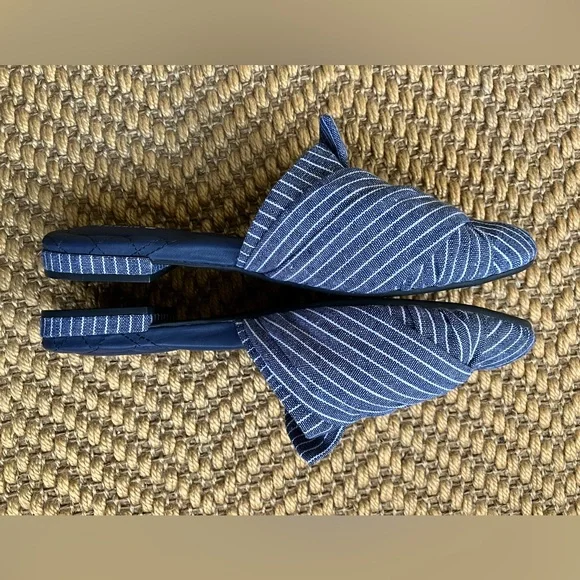 Birdies Striped Blue Mules - Picture 4 of 6